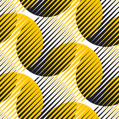 concept line and circle geometric seamless pattern.