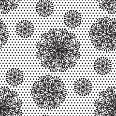 decorative dandelion flowers seamless pattern.