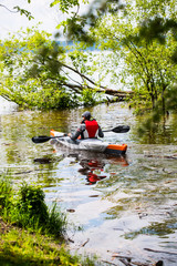 Fototapeta na wymiar Kayaker on the Ammersee