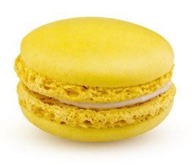 one macaroon cookie isolated on white background