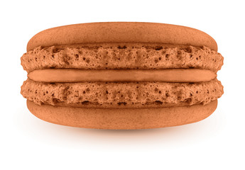 one macaroon cookie isolated on white background