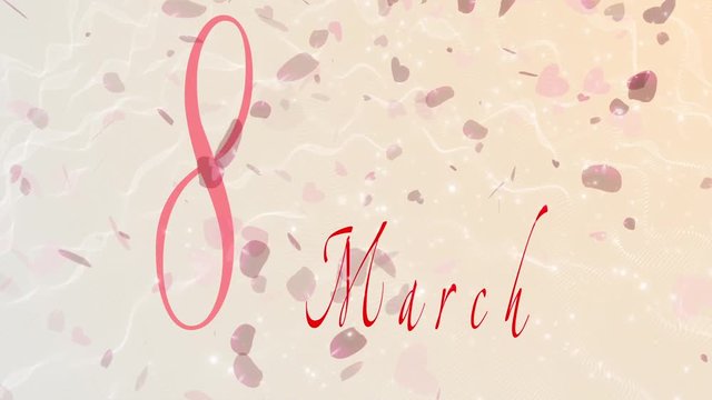 8 March Women's Day with Hearts. Video template for ae project. Including alpha matte