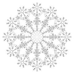 Black abstract viking magic symbols circle isolated on white background