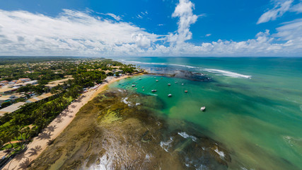 Aerial view of Praia do Forte, Bahia, Brazil