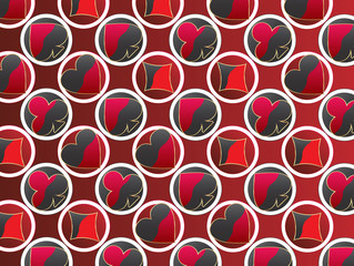 Card Suit Background.Texture consisting of playing card symbols