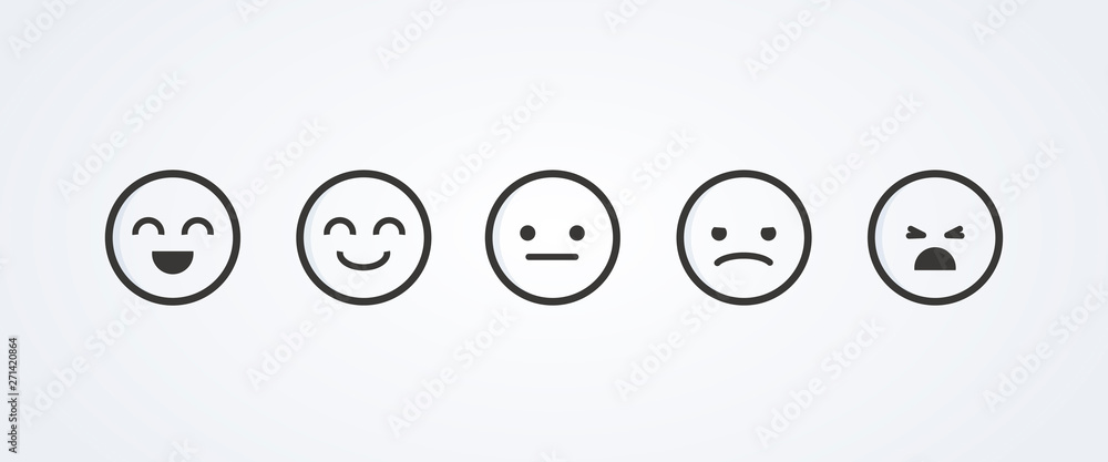 Poster vector illustration of satisfaction level. range to assess the emotions of your content. feedback in