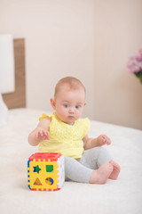 .Baby is sleeping in bed