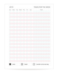 TASKS FOR THE WEEK. week organizer. Bullet journal, your mood. Habit tracker template. Monthly planer