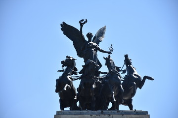 Statue of Boadicea and Her Daughters at Westminster Bridge. London