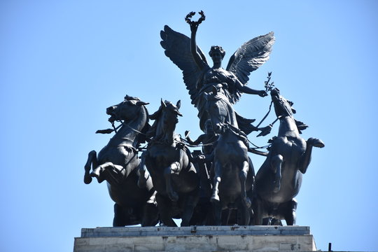 Statue of Boadicea and Her Daughters at Westminster Bridge. London