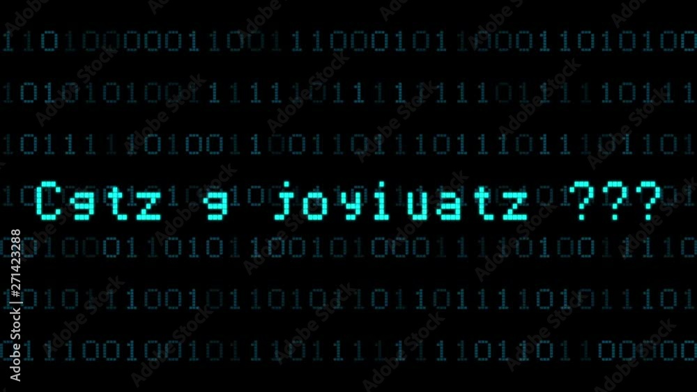 Aufkleber futuristic animation, do you want a discount ???digital text appearance animation. binary code