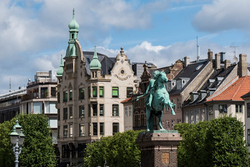 Absalon statue in the Højbro square in Copenhagen