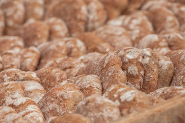 Traditional Rye flour bread cooked on site during the 