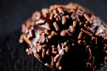 Chocolate chip chocolate cookie background