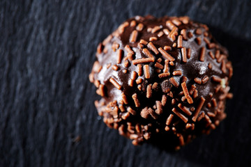 Chocolate chip chocolate cookie background