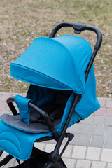 Original baby stroller, close-up details. New design.