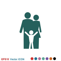 Family icon in flat style. Parents symbol for logo, web site design