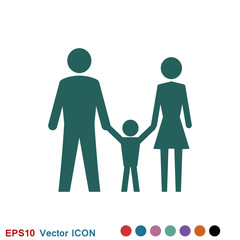 Family icon in flat style. Parents symbol for logo, web site design