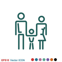 Family icon in flat style. Parents symbol for logo, web site design