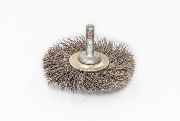 Rotary Stainless Steel Wire Brush shot on white.