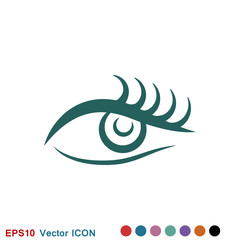 Beautiful eye icon with eyebrow brush for logo