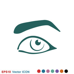 Beautiful eye icon with eyebrow brush for logo