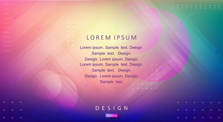 Multicolored, iridescent abstract background with light stripes and circles