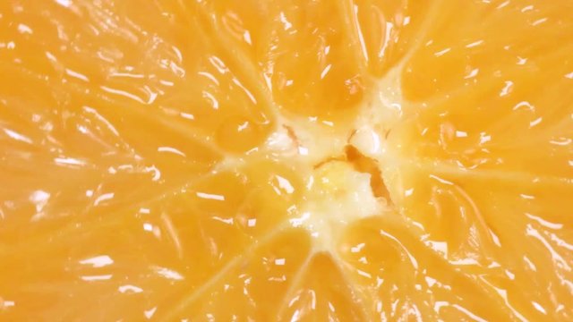 Orange cantle, orange lith pulp rotating closeup, beautiful soft focus macro shot (HD, high definition 1080p, loop, seamless loop)