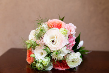Beautiful bouquet of flowers for wedding ceremony