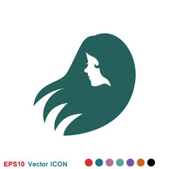 Hair salon icon logo, vector illustration, sign symbol for design
