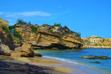 Fototapeta na wymiar Rocks Sicily beach