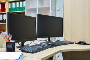 Fototapeta na wymiar office desk with computer