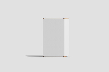 Realistic White Blank Cardboard Boxes Mock up isolated on light gray background.3D rendering.
