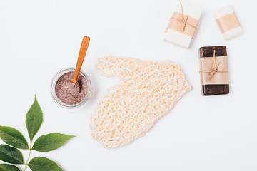 Bath set of massage mitten