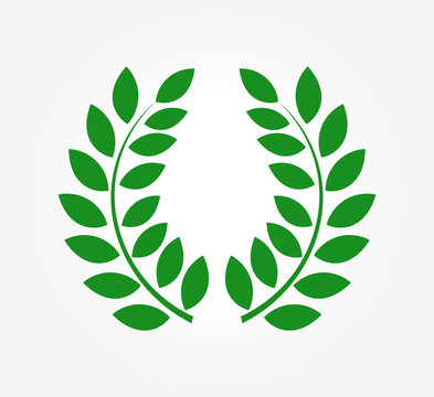 Green laurel leaf wreath.