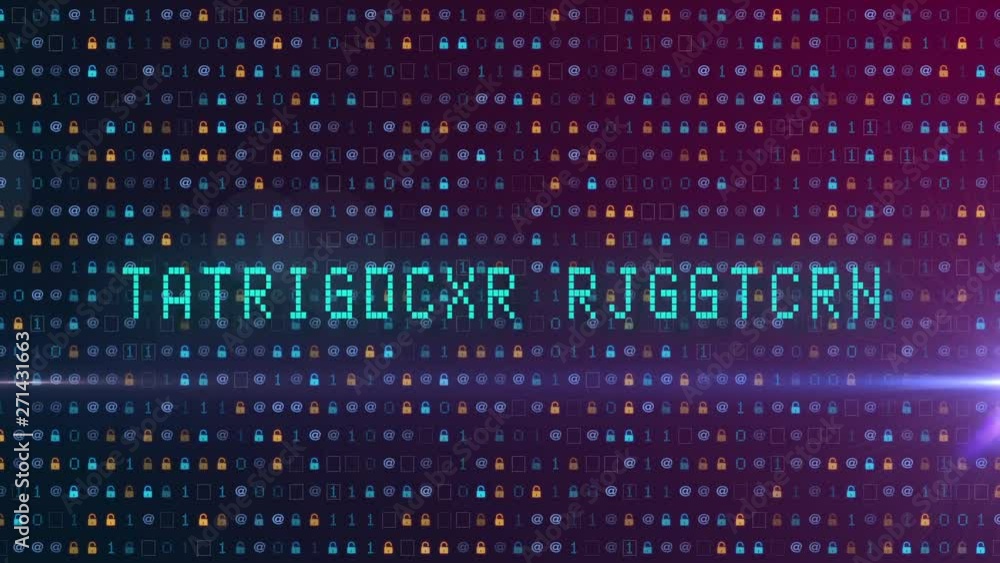 Poster electronic currency text animated on a digital background