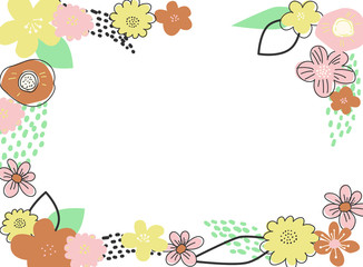 北欧風の花フレーム（黄色枠）