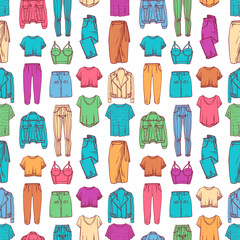 seamless pattern of women's clothing