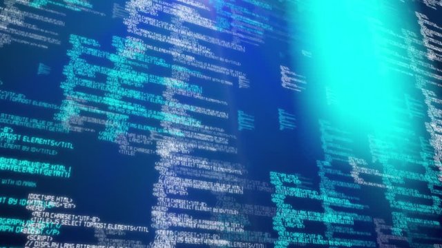 loopable footage of Programming code abstract technology background for software developer and Computer script concept