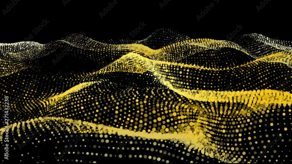 Poster animation gold color background of particle seamless