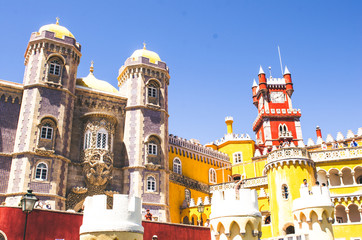 MAY 3 2016, SINTRA, PORTUGAL:  Beautiful view to Pena palace in Portugal
