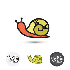 Snail logo design vector illustration. Cute snail symbol isolated on white