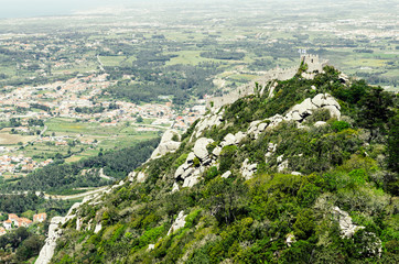 MAY 3 2016, SINTRA, PORTUGAL:  view to Castle of the Moors in Portugal