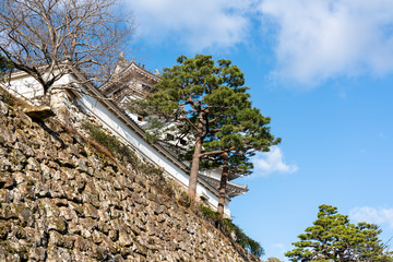 高知城の石垣と天守閣