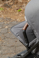 Original baby stroller, close-up details. New design.