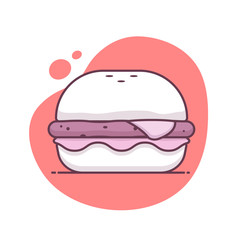Hamburger vector illustration in mono line art style