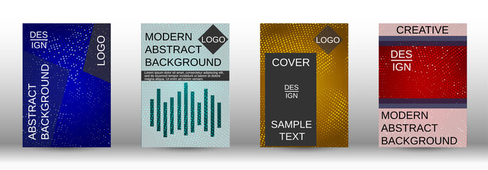 Fototapeta premium Set of modern abstract covers.