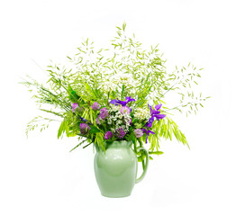 still life, flowers, a bouquet of flowers in a vase with objects