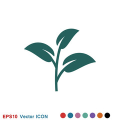 Leaf icon. Element ecology bio organic, logo, illustration, vector sign symbol for design