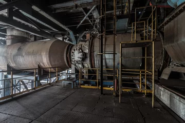 Wandcirkels plexiglas Verlaten Gebouwen Interior of an old abandoned industrial steel factory  © Bob